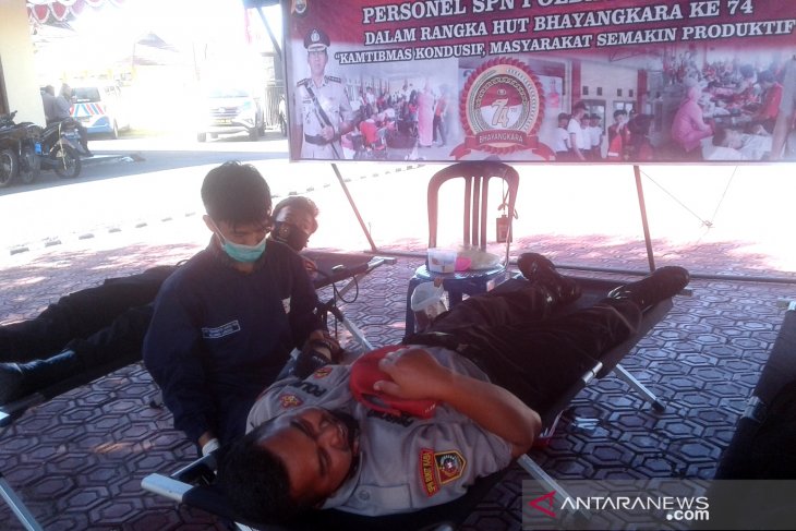 Puluhan kantong darah terkumpulkan dalam rangka HUT Bhayangkara di Rejang Lebong