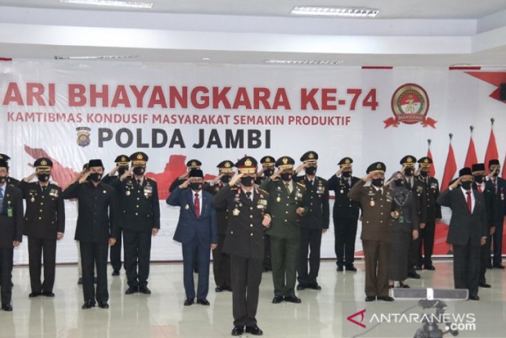 Polda Jambi gelar upacara HUT ke-74 Bhayangkara secara virtual