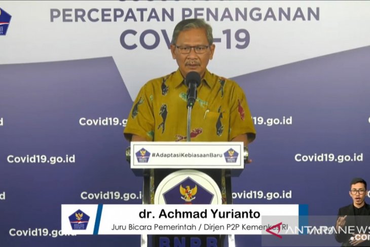 Jubir: Sembuh, 45.401 orang dari 86.521 kasus positif COVID-19