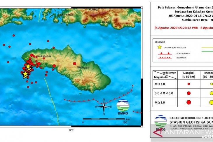 BMKG: Rentetan gempa di Sumba tidak berpotensi tsunami