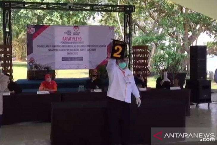 Pengundian nomor paslon Pilkada Sukabumi sesuai protokol kesehatan