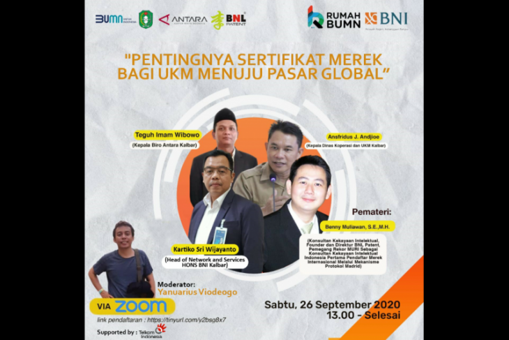 BNI - ANTARA webinar pentingnya sertifikasi merek bagi UMKM menembus pasar global