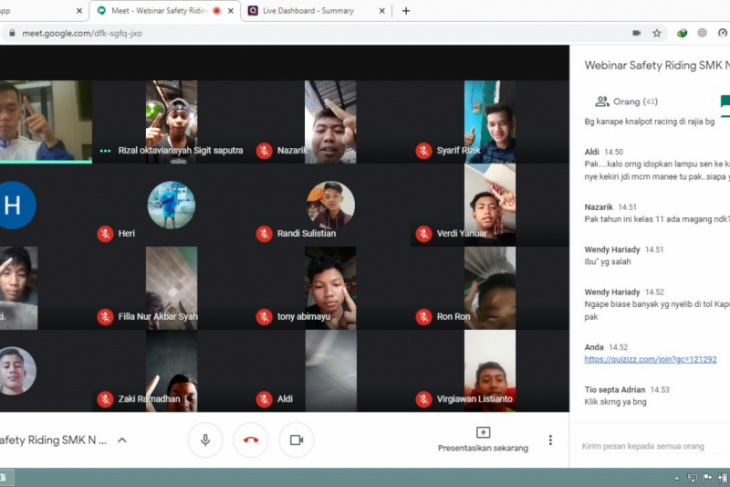 Webinar edukasi safety riding dengan SMK N 2 Pontianak