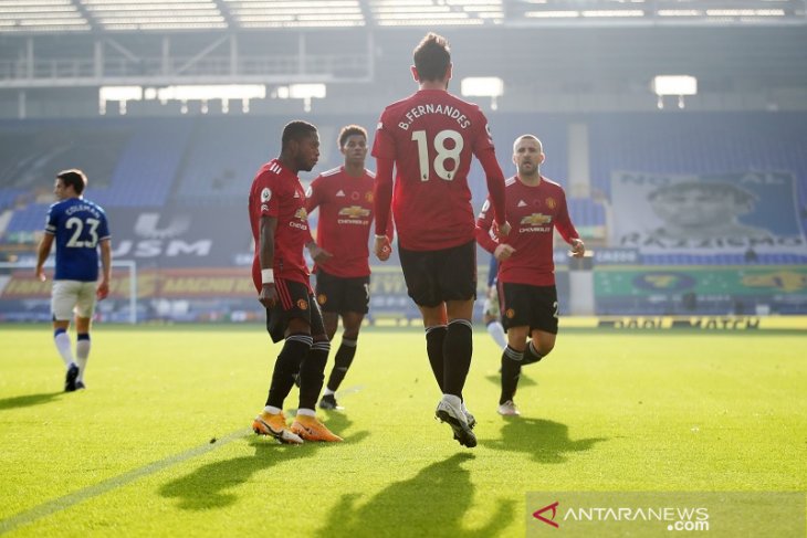 Liga Inggris: Manchester United bangkit saat bekuk tuan rumah Everton 3-1