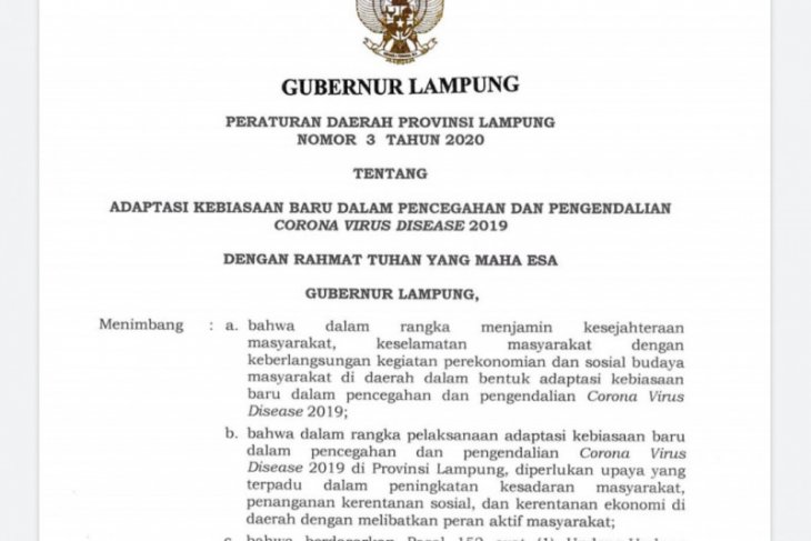 Lampung terapkan denda Rp1 juta bagi para pelanggar protokol kesehatan