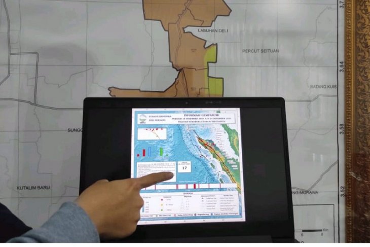 Pekan IV Desember, terjadi 17 gempa di Sumut dan Aceh
