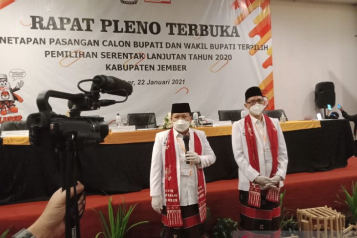 KPU Jember tetapkan Hendy-Firjaun sebagai cabup-cawabup terpilih Pilkada 2020
