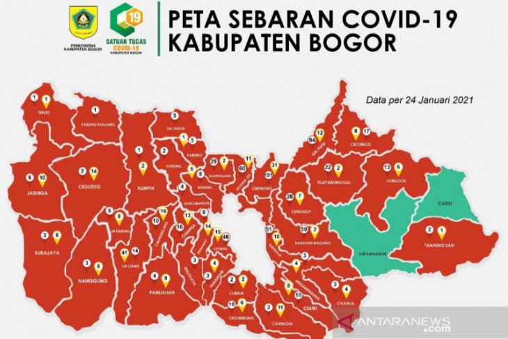 Hampir sepekan merah, dua kecamatan di Kabupaten Bogor kembali zona hijau