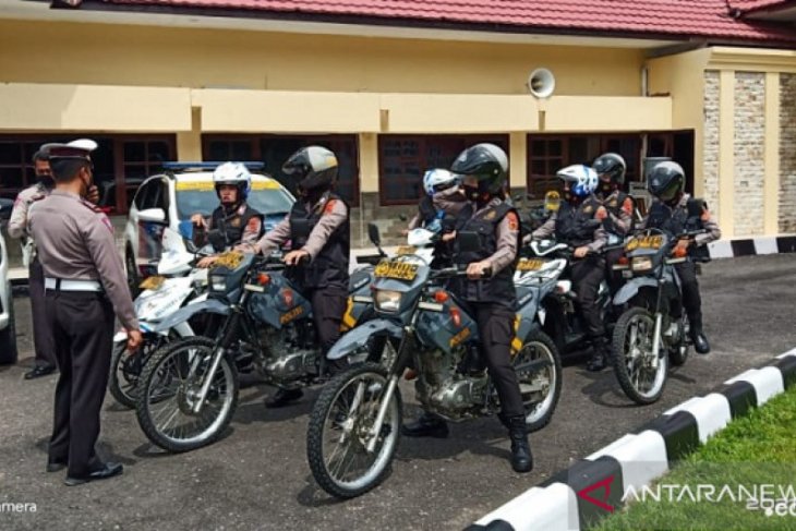 Polwan Polres Merangin patroli bermotor tegakkan protokol kesehatan