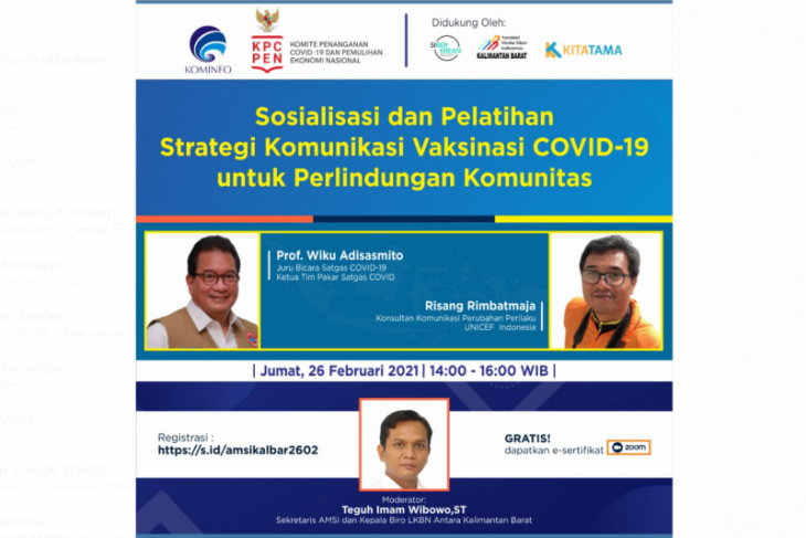 Pelatihan strategi komunikasi vaksinasi COVID-19 untuk perlindungan komunitas siap digelar
