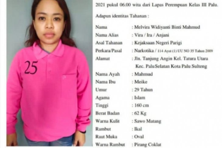 Seorang tahanan wanita kasus narkoba kabur dari Lapas