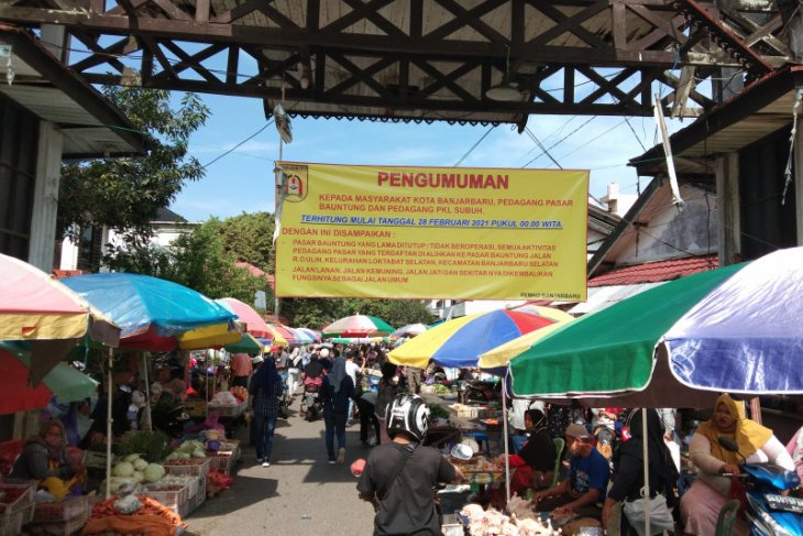 Pasar Bauntung Banjarbaru ditutup total mulai Kamis dinihari
