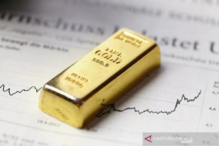 Emas naik 0,4 dolar ditopang pelemahan