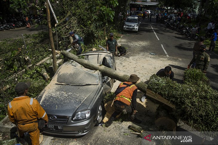 Dampak angin kencang di Bandung 