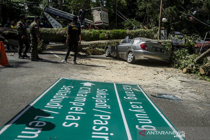 Dampak angin kencang di Bandung 