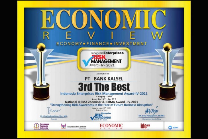 Bank Kalsel raih Indonesia Enterprise Risk Management Award 2021