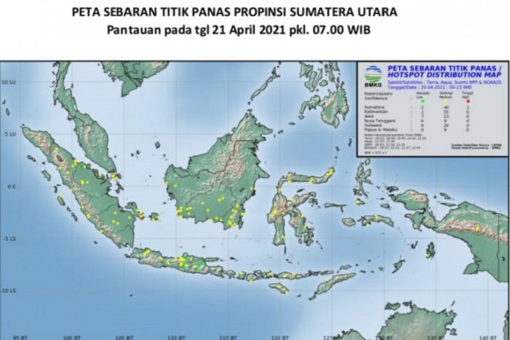 BMKG pantau sembilan titik panas di Sumut