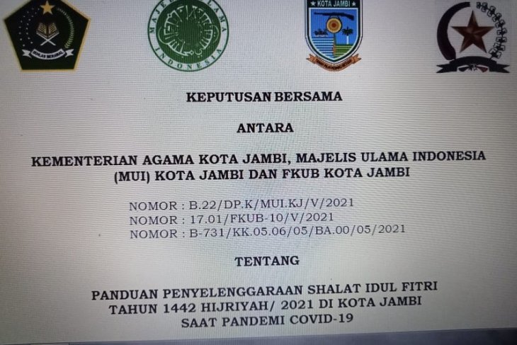 Keputusan bersama di Kota Jambi, Shalat Id hanya digelar di mesjid dan lapangan untuk zona hijau hingga kuning
