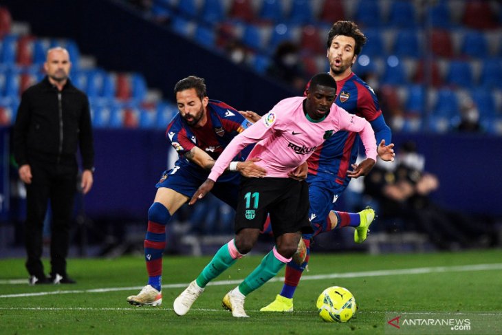 Diimbangi Levante, Barcelona buang kesempatan ke puncak