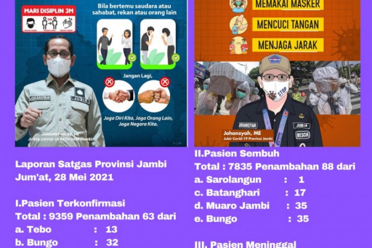 88 pasien terkonfirmasi COVID-19 di Provinsi Jambi sembuh