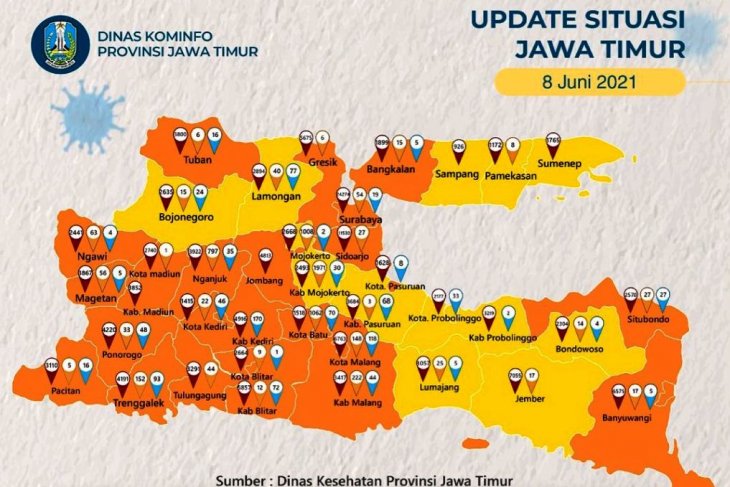 Kasus COVID-19 melonjak, Bangkalan masuk zona oranye