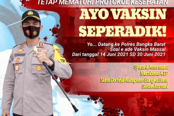Polres-Dinkes Bangka Barat gelar vaksinasi COVID-19 hari Bhayangkara