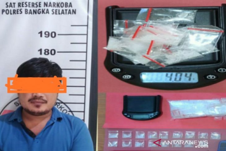 Polres Bangka Selatan tangkap pengedar narkoba di Desa Sadai