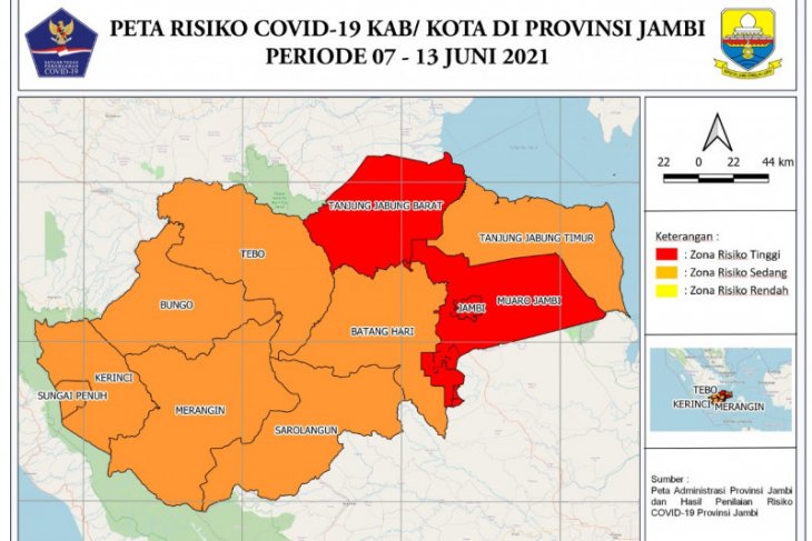 Satgas sebut Kota Jambi, Muarojambi dan Tanjabbar zona merah COVID-19