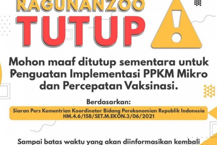 Taman Margasatwa Ragunan tutup sementara terkait lonjakan kasus COVID-19