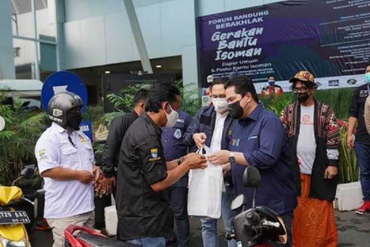 Erick Thohir komitmen dukung gerakan kemanusiaan bantu warga isoman
