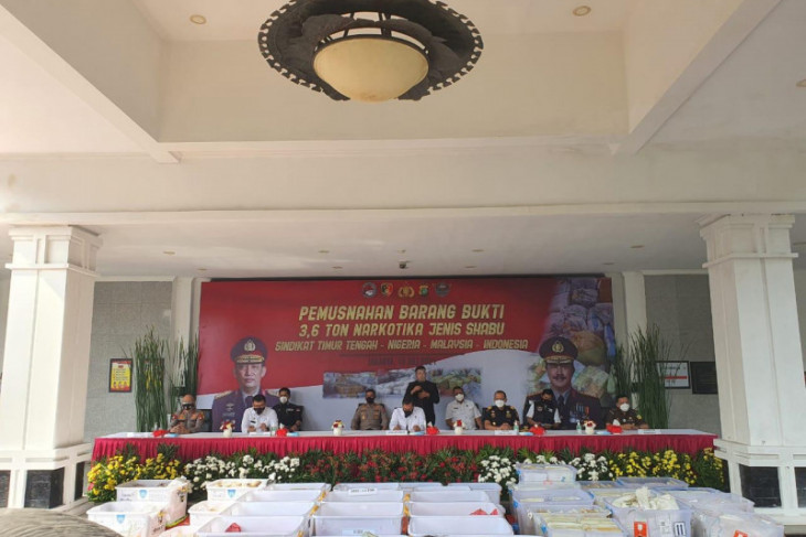Polri musnahkan 3,6 ton sabu-sabu hasil pengungkapan kasus