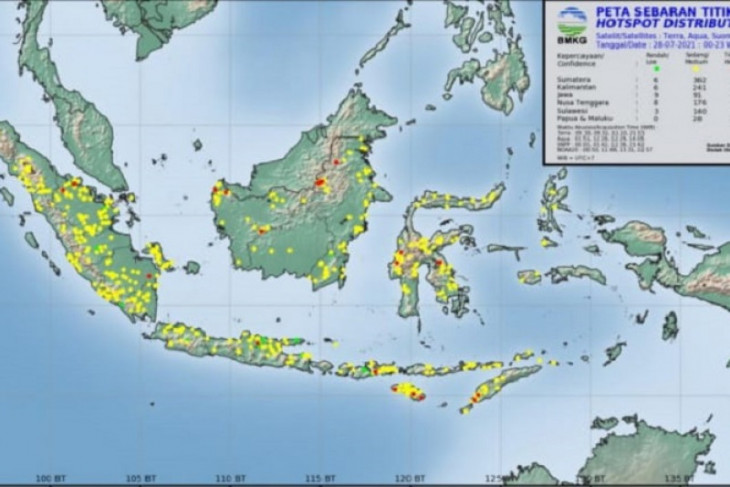 BMKG pantau 35 titik panas di Sumatera Utara