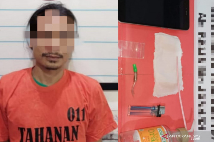 Satu paket sabu dan alat hisap menjadi barbuk penangkapan warga Aluan Besar