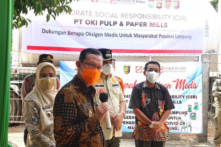 Pemprov Lampung terima bantuan oksigen cair dari Sinar Mas