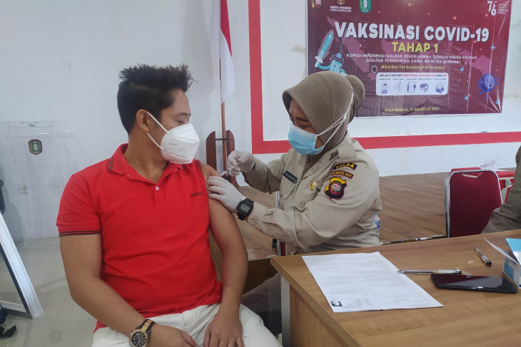 400 warga ikuti vaksinasi kerja sama Komisi Informasi-Polda