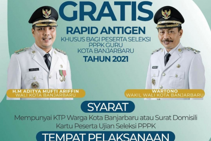 Pemkot Banjarbaru gratiskan rapid antigen peserta seleksi PPPK guru