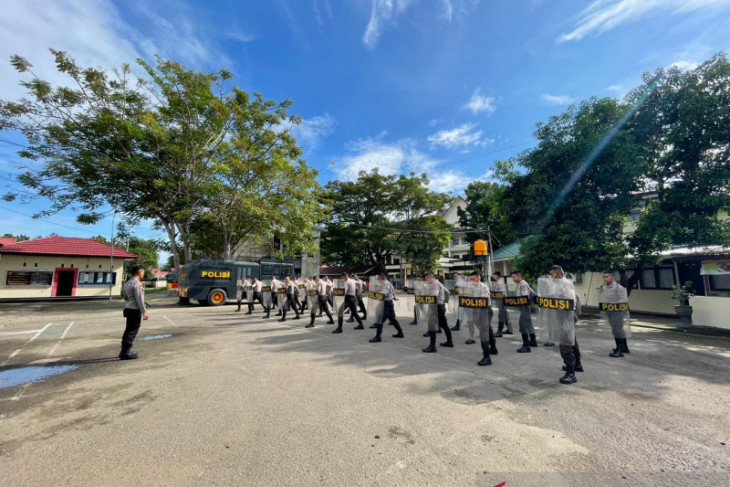 Samapta Polda Gorontalo latihan Dalmas tingkatkan kemampuan