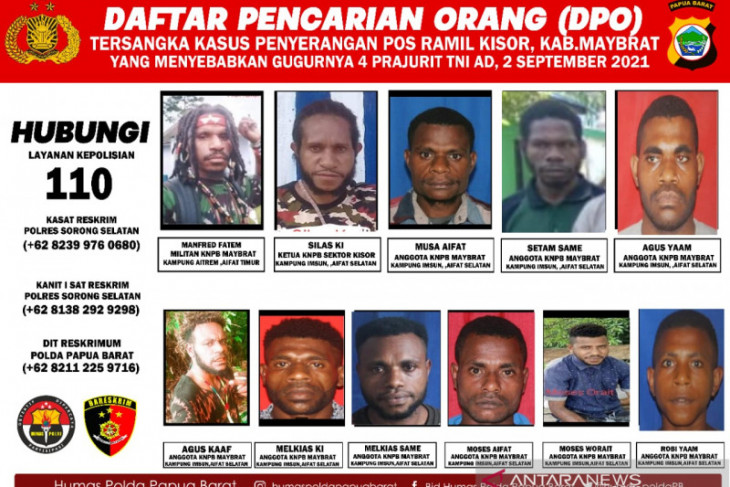 Kapolda perintah foto DPO KNPB Maybrat serang Posmil Kisor disebar luaskan