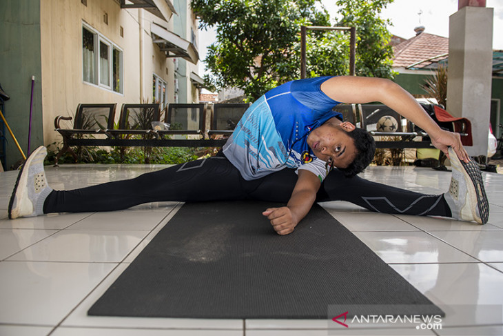 Latihan fisik atlet menembak Jawa Barat 