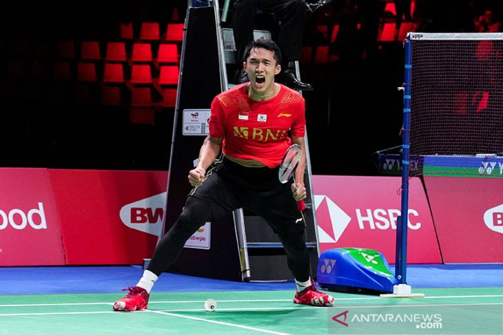 Jonatan Christie bertemu Momota di perempat final Denmark Open 2021