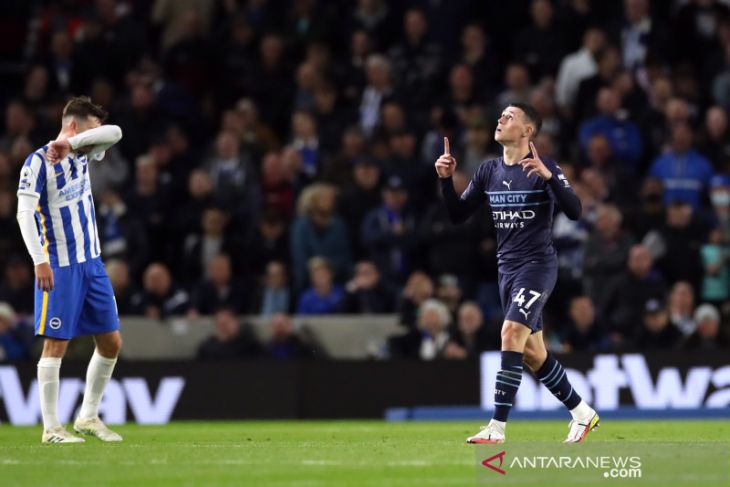 Manchester City hajar Brighton 4-1, Phil Foden cetak dua gol