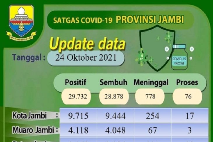 Tersisa 76 pasien COVID-19 di Jambi yang masih jalani perawatan