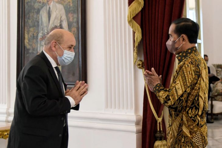 Presiden Joko Widodo terima kunjungan kehormatan Menlu Prancis