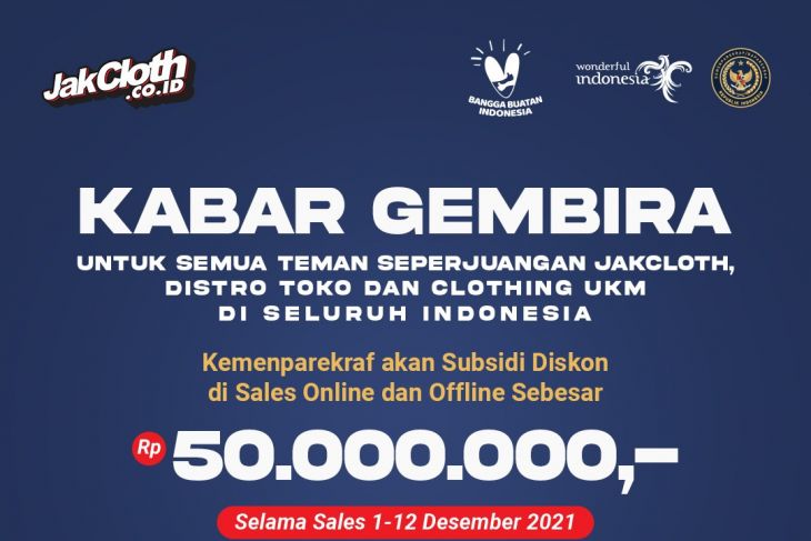 kemenparekraf gandeng Jakcloth berikan subsidi Rp50 juta tiap Brand