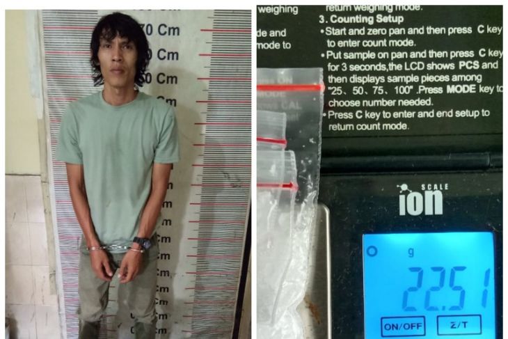 Miliki 22,51 gram sabu-sabu, Andriansyah Rizal alias Andri warga Paya Mabar Stabat ditangkap