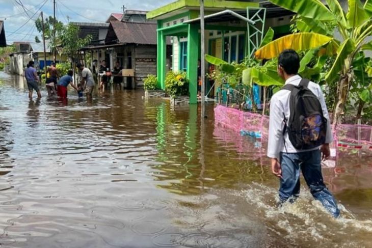 Luapan air Sungai Kapuas rendam rumah warga di Pontianak