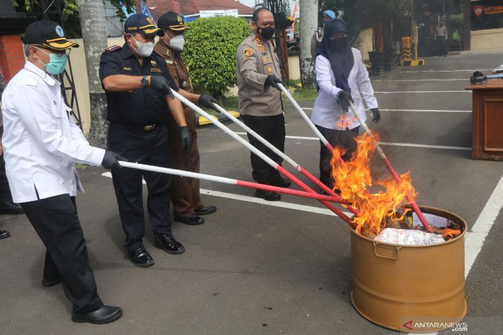 Pemusnahan Barang Bukti Narkoba di Kota Kediri