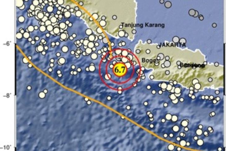 Gempa magnitudo 6,7 di Banten dirasakan hingga Sukabumi