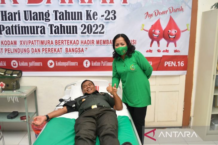 Kodam Pattimura gelar donor darah jelang HUT ke-23