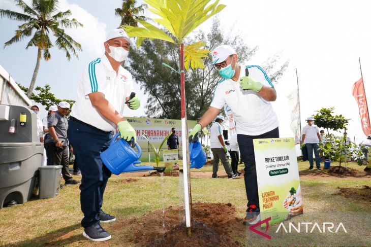 BNI-PPATK peringati Gerakan Anti Pencucian Uang dengan menanam pohon